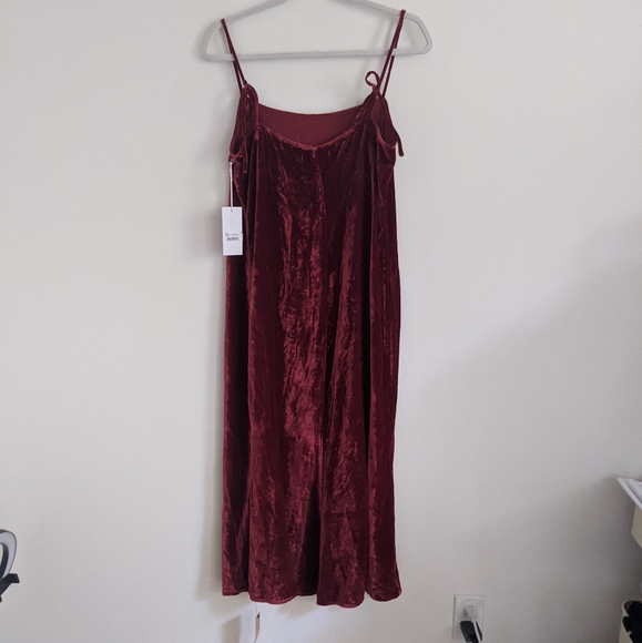 Reformation Ariana Crimson Velvet Midi NWT S - Picture 4 of 7
